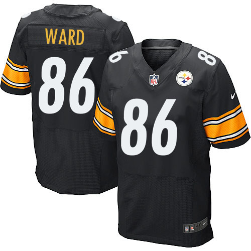 Men's Elite Hines Ward Nike Jersey Black Home - #86 NFL Pittsburgh Steelers